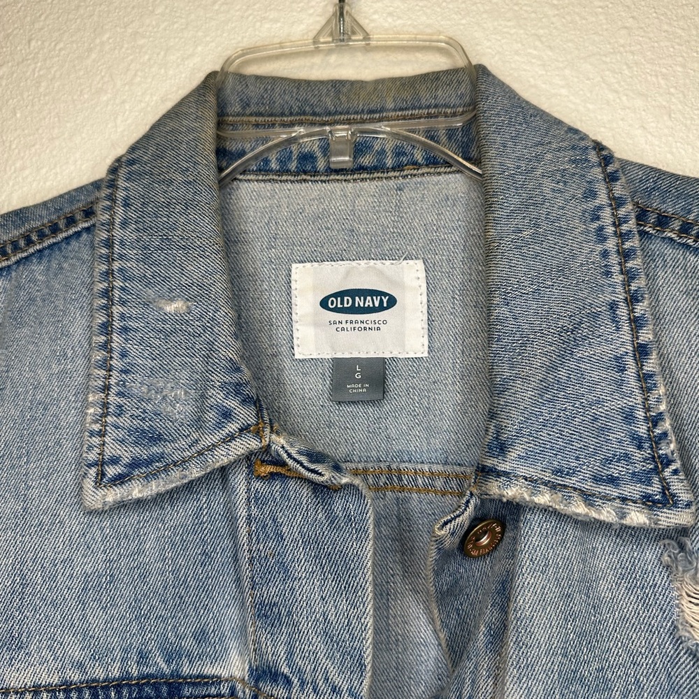 Old Navy Women Jean Jacket Size L - Picture 3 of 4